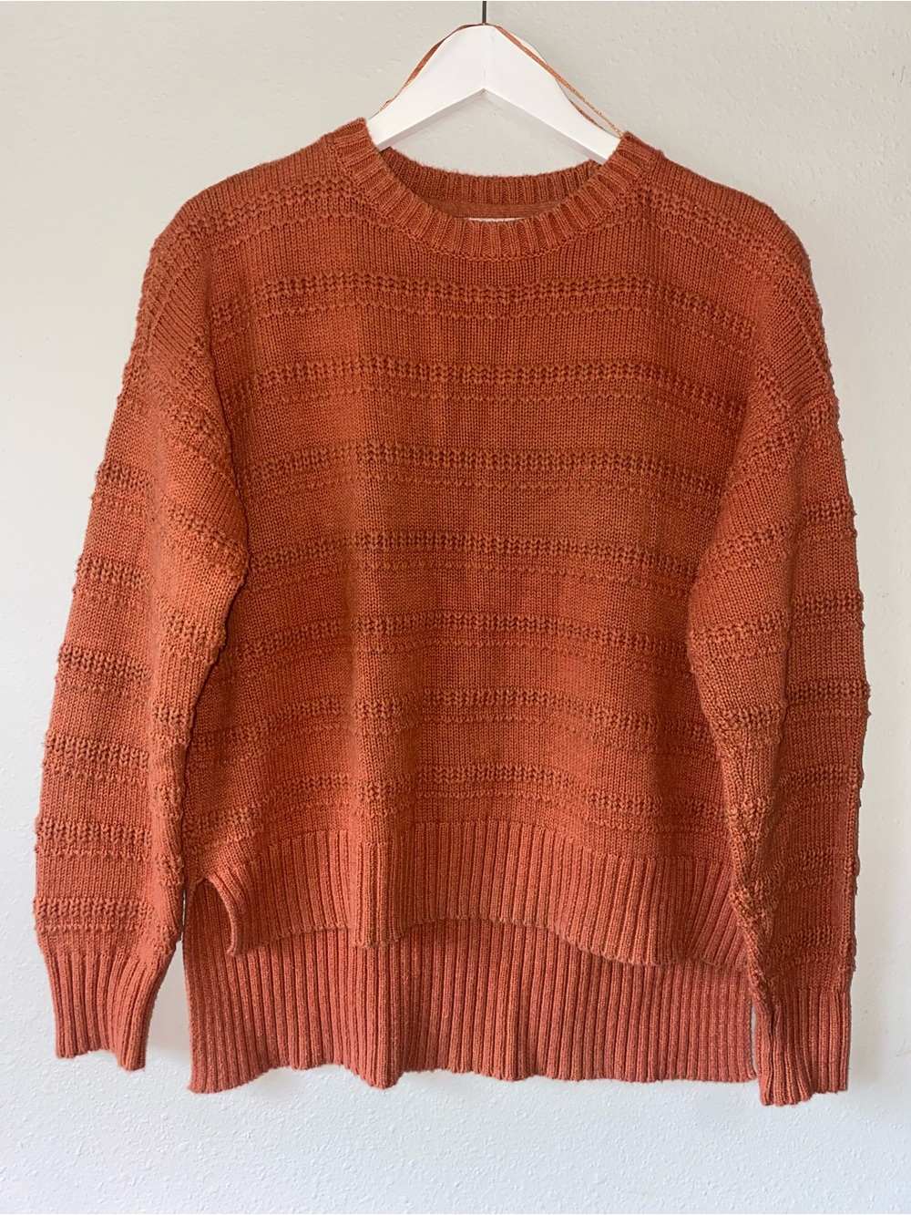 Women's Cozy Knit Crewneck Sweater - Rust